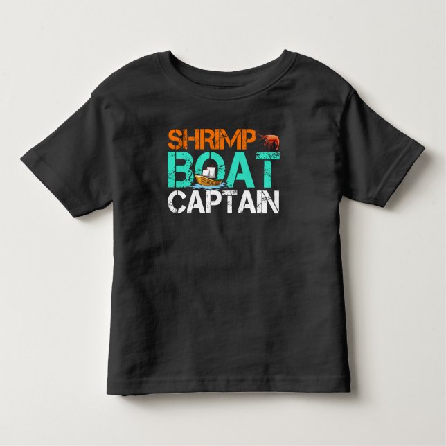 Shrimp Bootskapitän Funny Boot Meeresfrüchte Gesch Kleinkind T-shirt (Vorderseite)