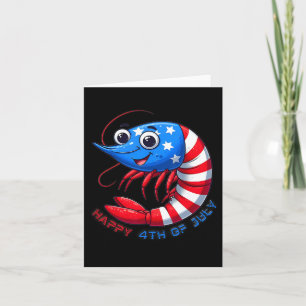 Shrimp feiert den 4. Juli Kinder Jungen Männer Fun Karte