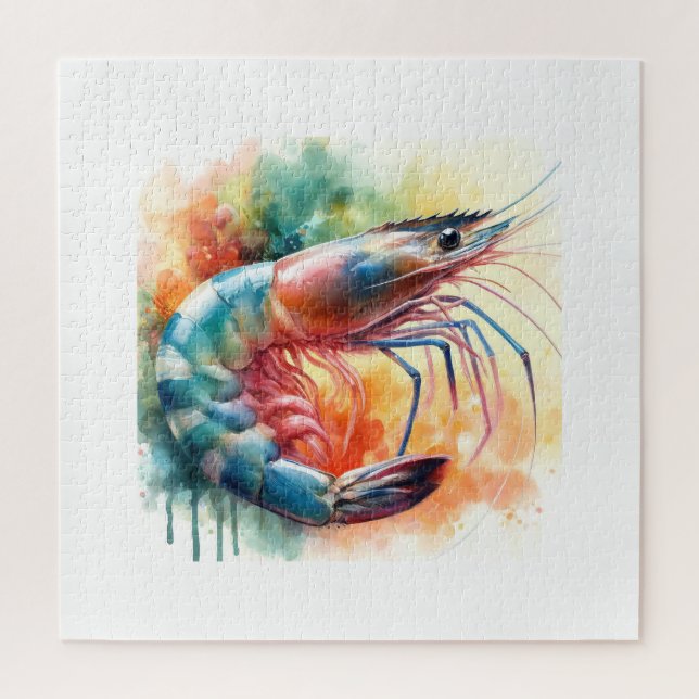 Shrimp in watercolor AREF1303 - Watercolor (Vertikal)