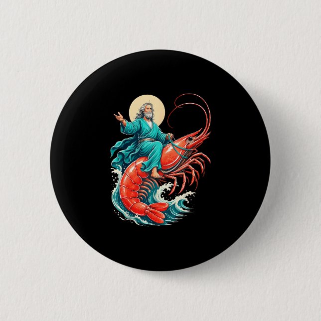 Shrimp Jesus  Button (Vorderseite)
