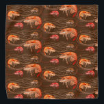 Shrimp Prawns Sea Life Pattern Brown Bandana Halstuch<br><div class="desc">Garnelen mit langen Antennen gemusterte Bandana in brauner Farbe. Ideal für den Sommer am Meer,  tragen Sie diesen Meereslebensdruck auf dem Kopf oder umhüllt um den Hund.</div>