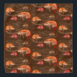 Shrimp Prawns Sea Life Pattern Brown Bandana Halstuch<br><div class="desc">Garnelen mit langen Antennen gemusterte Bandana in brauner Farbe. Ideal für den Sommer am Meer,  tragen Sie diesen Meereslebensdruck auf dem Kopf oder umhüllt um den Hund.</div>