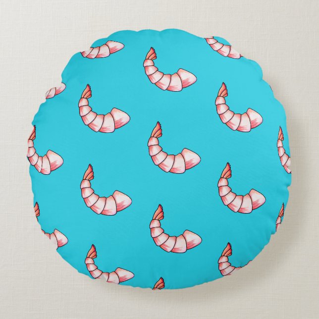 Shrimp-Schwanz Rundes Kissen (Vorderseite)