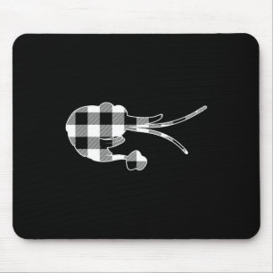 Shrimp Schwarz-Weiß-Buffalo-Karo Merry Christm Mousepad