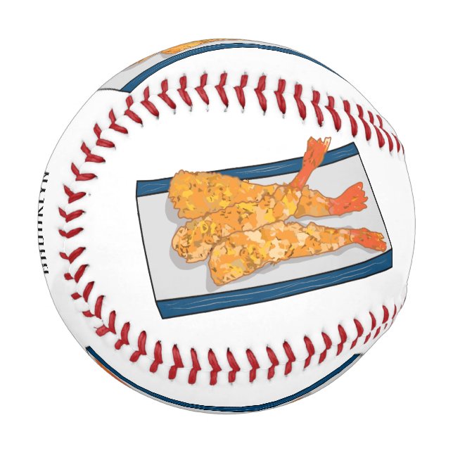 Shrimp tempura Cartoon Illustration Baseball (Vorderseite Links)