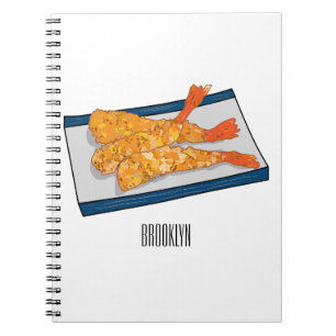 Shrimp tempura Cartoon Illustration Notizblock