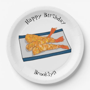 Shrimp tempura Cartoon Illustration Pappteller