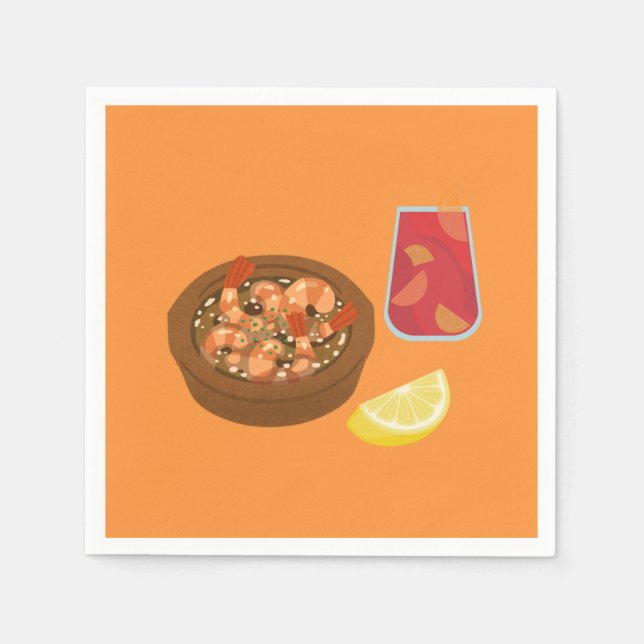 Shrimp und Sangria Serviette (Vorderseite)