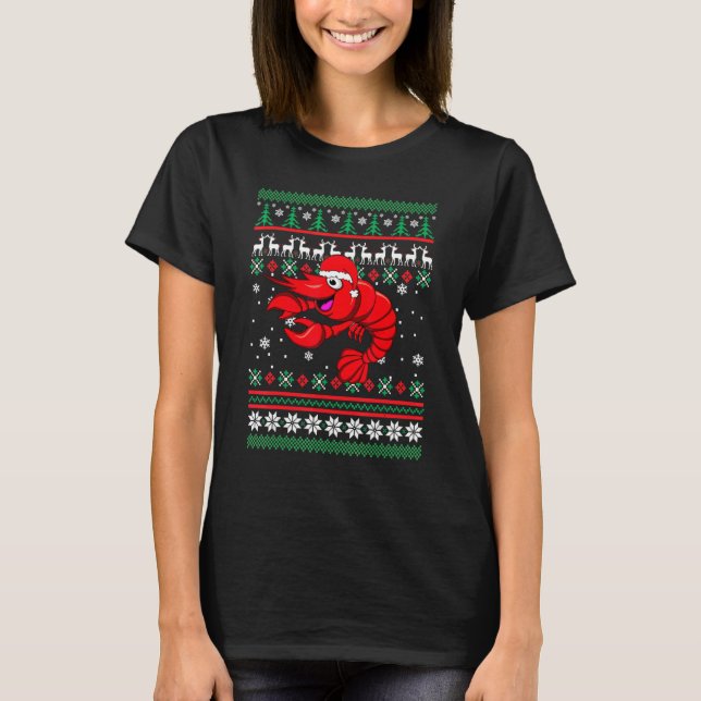 Shrimp Weihnachtsmannmütze UGLY Christmas Pajama H T-Shirt (Vorderseite)