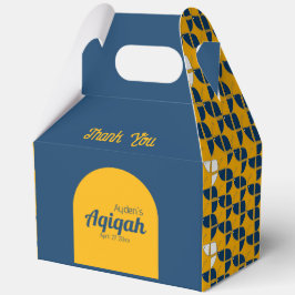 SHRIMPLY Blue Yellow Pattern, Aqiqah Baby Dusche Geschenkschachtel