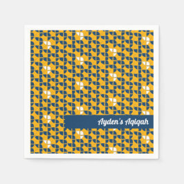 SHRIMPLY Blue Yellow Pattern, Aqiqah Baby Dusche Serviette