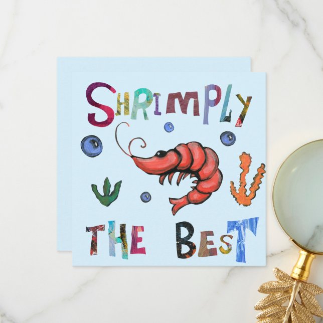 Shrimps the Best Dankeskarte (Vorderseite/Rückseite Beispiel)