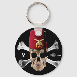 Shriner Masonic  Skull and Bones with Fez Schlüsselanhänger