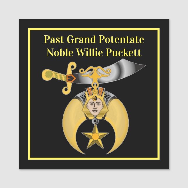 Shriners Namensschild (Vorderseite)