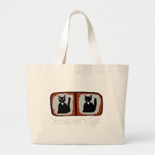 Shrodinger Katzen-Wissenschafts-Cartoon Jumbo Stoffbeutel