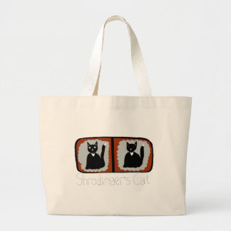 Shrodinger Katzen-Wissenschafts-Cartoon Jumbo Stoffbeutel