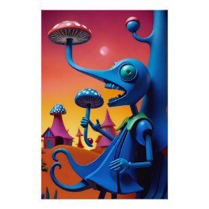 Shroomin' 'n' Bloom'n'n - Ken Gage Surreal Art Poster