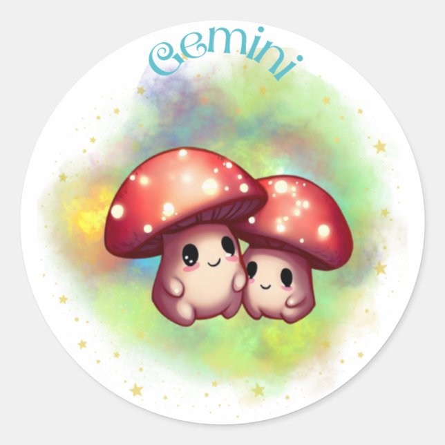 Shroomoscope Gemini Sticker (Vorderseite)