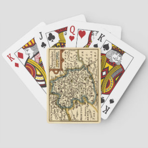 Shropshire Landkreis England Alte antike Karte Spielkarten
