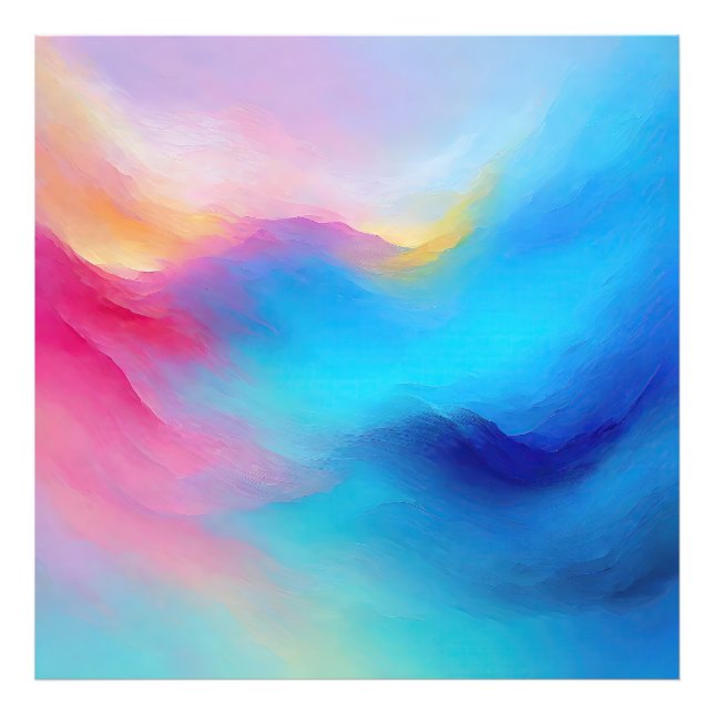 "Shroudglen" Pink und Blue Landscape Seascape. Fotodruck (Vorne)