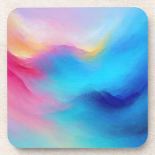 "Shroudglen" Pink und Blue Landscape Seascape. Getränkeuntersetzer