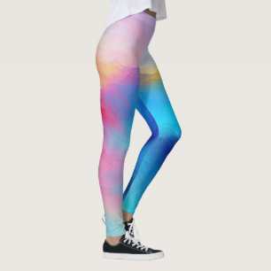 "Shroudglen" Pink und Blue Landscape Seascape. Leggings