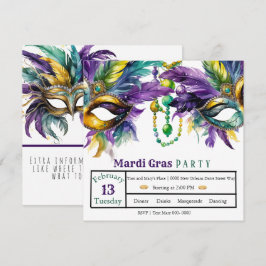 Shrove Dienstag und Mardi Gras Party Einladung