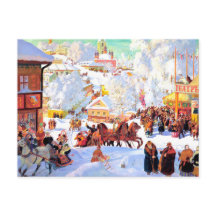 "Shrovetide" de Boris Kustodiev, Carte postale de 