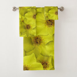 Shrubby Cinquefoil Nahtloses Muster Badhandtuch Set