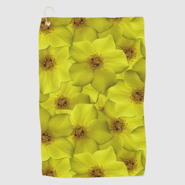 Shrubby Cinquefoil Nahtloses Muster Golfhandtuch (Vorderseite)