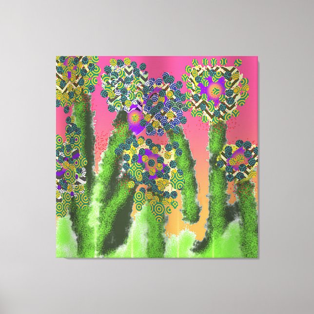 Shrubby Pattern Blooms Leinwanddruck (Vorderseite)