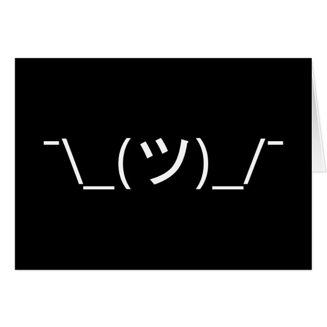 Shrug Emoticon —\_(ツ)_/+Carte Kaomoji Japonaise (Devant horizontal)