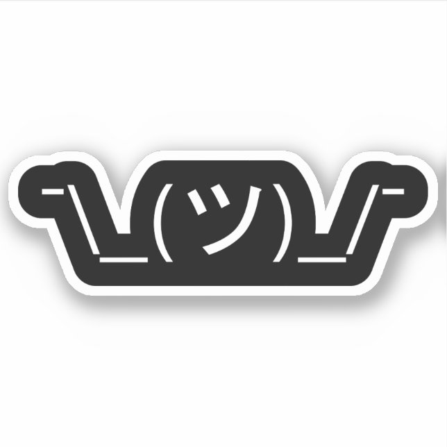 Shrug Emoticon Ø\_(ツ_/ Ø Japanisch Kaomoji Aufkleber (Vorderseite)