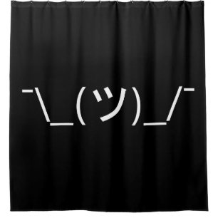 Shrug Emoticon Ø\_(ツ_/ Ø Japanisch Kaomoji Duschvorhang
