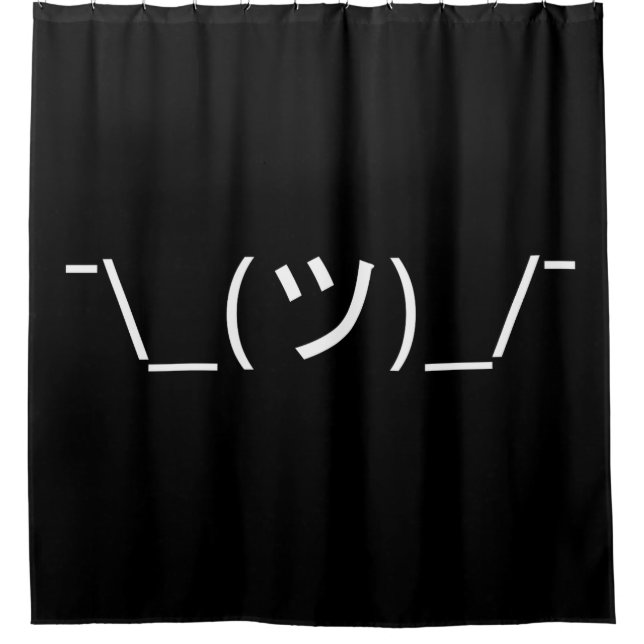 Shrug Emoticon Ø\_(ツ_/ Ø Japanisch Kaomoji Duschvorhang (Vorderseite)