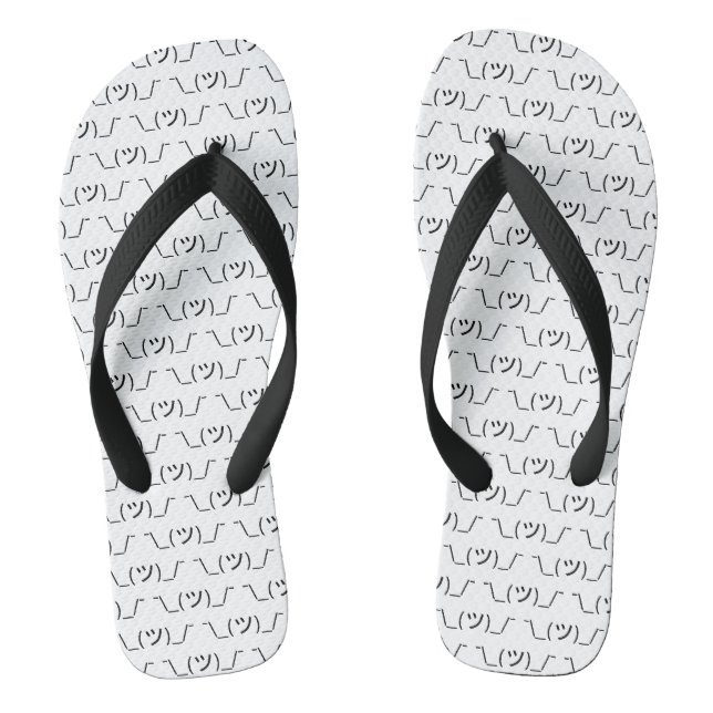 Shrug Emoticon Ø\_(ツ_/ Ø Japanisch Kaomoji Flip Flops (Fußbett)