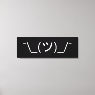 Shrug Emoticon Ø\_(ツ_/ Ø Japanisch Kaomoji Leinwanddruck