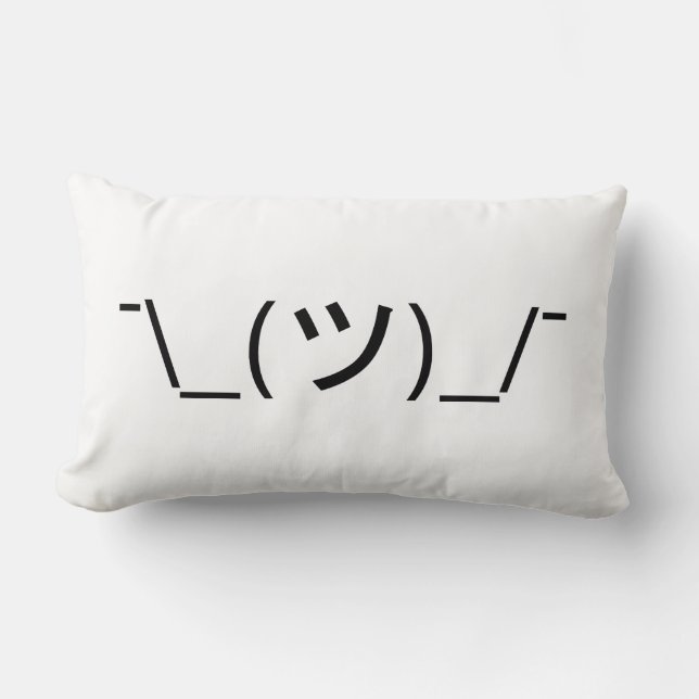 Shrug Emoticon Ø\_(ツ_/ Ø Japanisch Kaomoji Lendenkissen (Vorderseite)