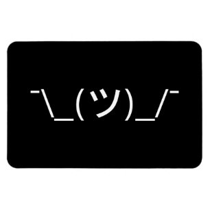 Shrug Emoticon Ø\_(ツ_/ Ø Japanisch Kaomoji Magnet