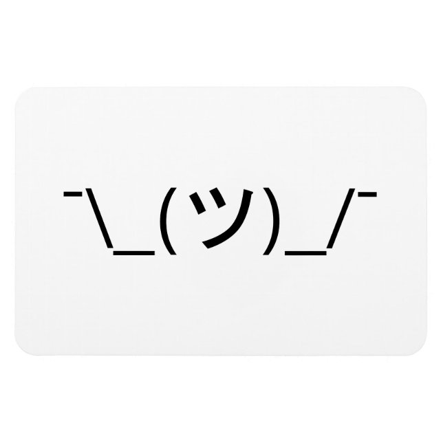 Shrug Emoticon Ø\_(ツ_/ Ø Japanisch Kaomoji Magnet (Horizontal)