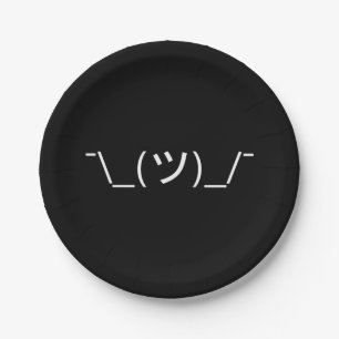 Shrug Emoticon Ø\_(ツ_/ Ø Japanisch Kaomoji Pappteller