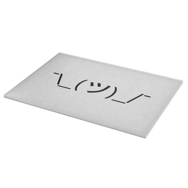 Shrug Emoticon Ø\_(ツ_/ Ø Japanisch Kaomoji Schneidebrett (Ecke)