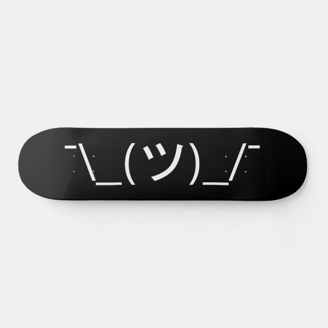 Shrug Emoticon Ø\_(ツ_/ Ø Japanisch Kaomoji Skateboard (Horizontal)