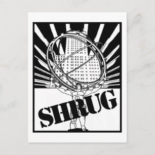 SHRUG Inspiriert durch den neuartigen Atlas-Schrum Postkarte