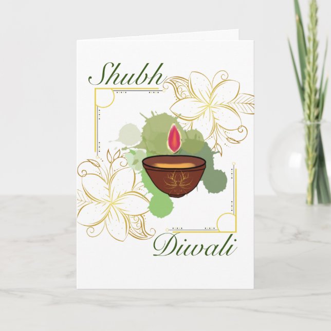 Shubh Diwali Folgekarte Feiertagskarte (Vorderseite)