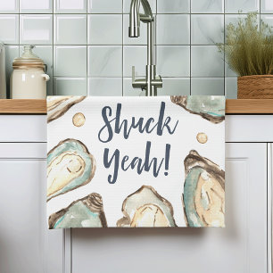 Shuck Yeah   Aquarellpearl Oyster Geschirrtuch