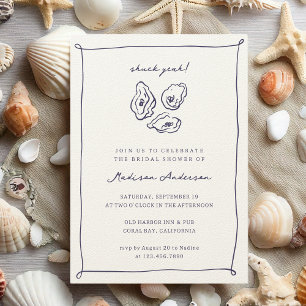 Shuck Yeah Austern Nautical Blau Brautparty Einladung
