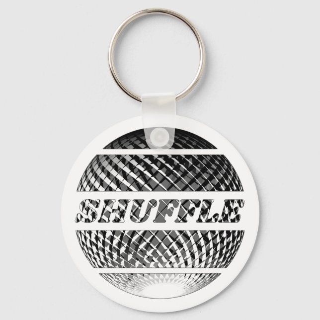 Shuffle-Tanzdisco-Ball in Silber Schlüsselanhänger (Vorderseite)