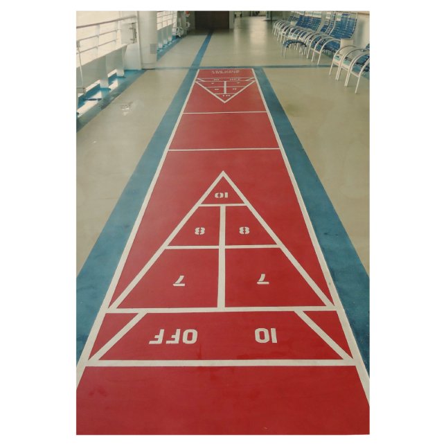 Shuffleboard an Bord Holzposter (Vorderseite)