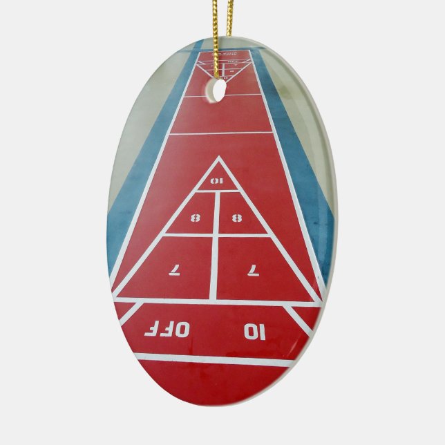 Shuffleboard an Bord Keramik Ornament (Links)